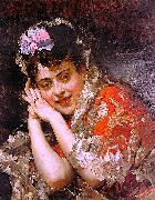 Raimundo Madrazo The Model Aline Masson with a White Mantilla oil on canvas